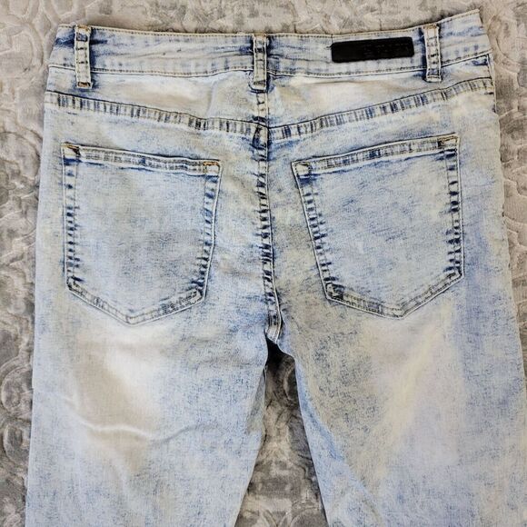 Buckle Black Jeans Mens 32x32 Acid Wash Premium Skinny Flex Distressed - Picture 5 of 16